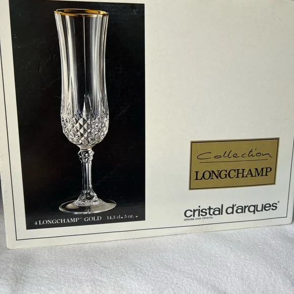 New vintage Longchamp Gold Champagne Flutes - Picture 4 of 10